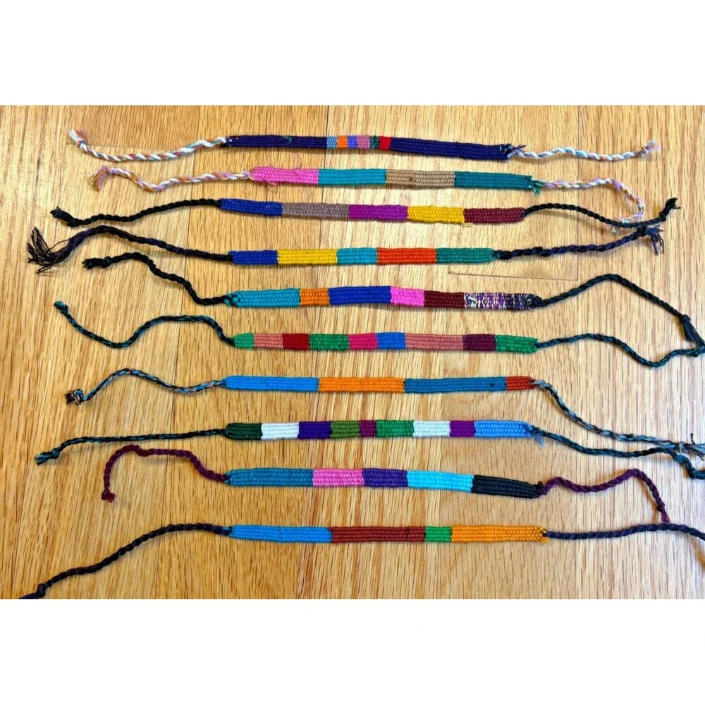 Friendship Bracelet Guatemala Mayan Woven Unisex Artisan Handmade Ties Lot of 10